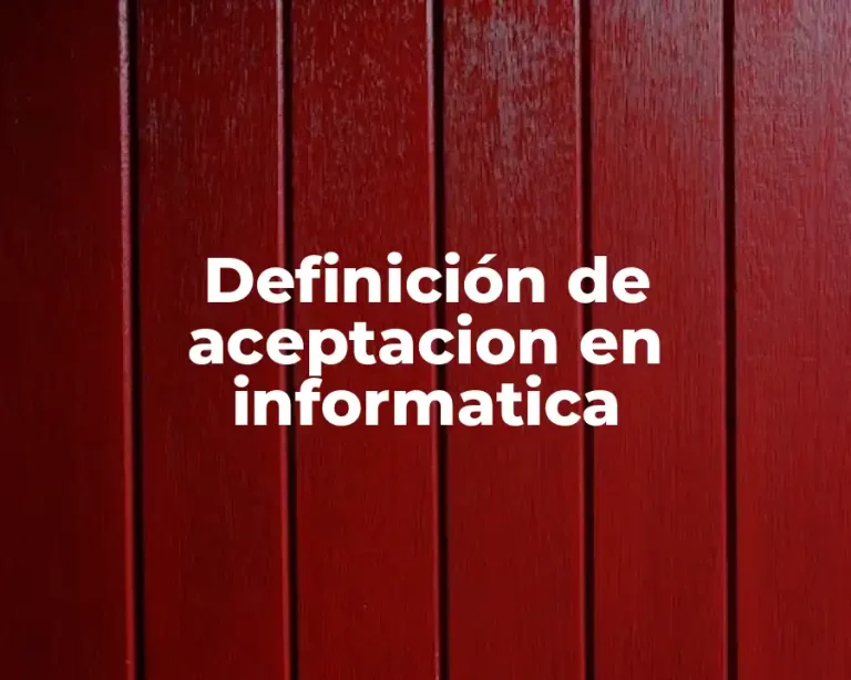 Definición de aceptacion en informatica