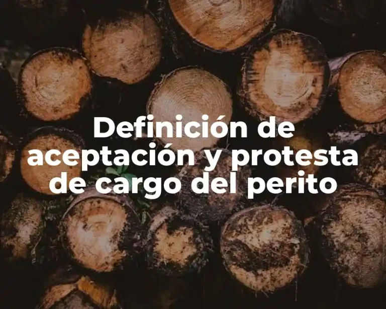 Definición de aceptación y protesta de cargo del perito