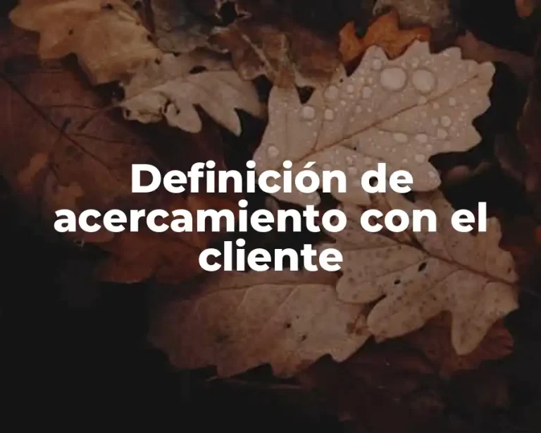 Definición de acercamiento con el cliente