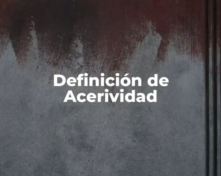 Definición de Acerividad