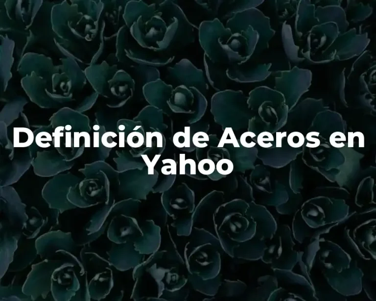 Definición de Aceros en Yahoo