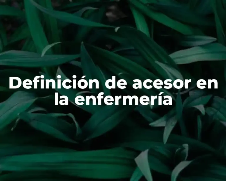 Definición de acesor en la enfermería