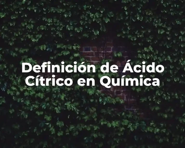 Definición de Ácido Cítrico en Química