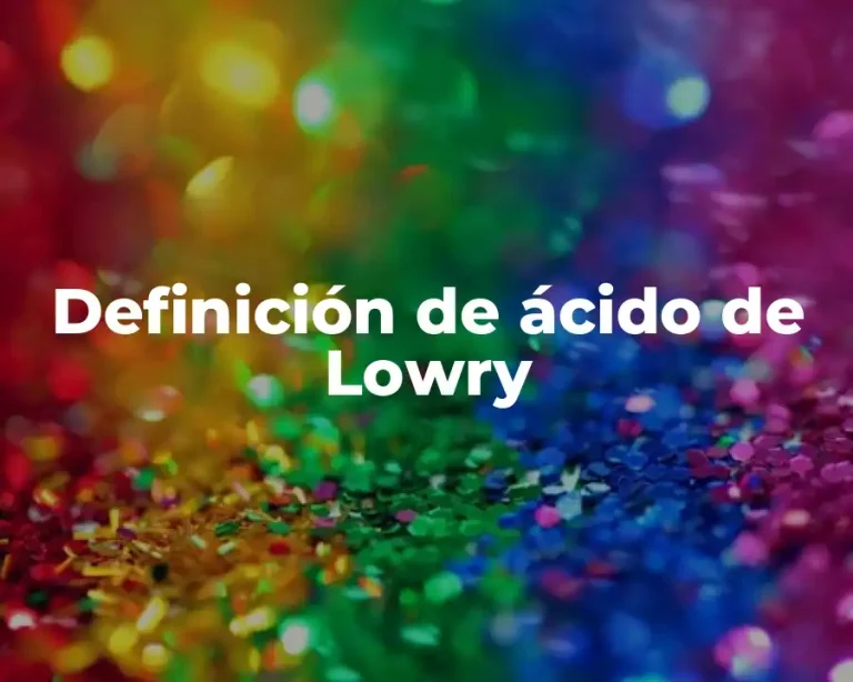 Definición de ácido de Lowry