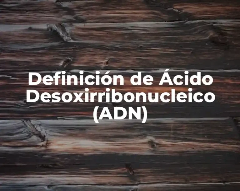 Definición de Ácido Desoxirribonucleico (ADN)