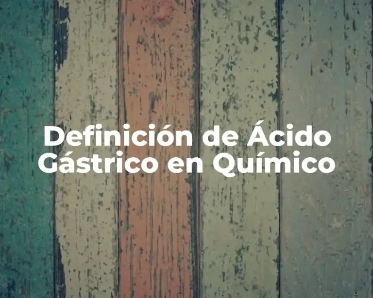 Definición de Ácido Gástrico en Químico