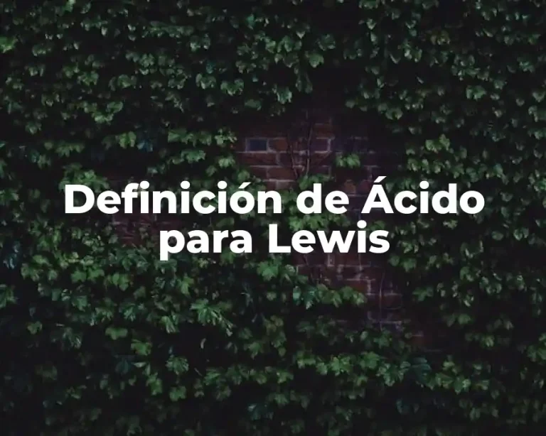 Definición de Ácido para Lewis