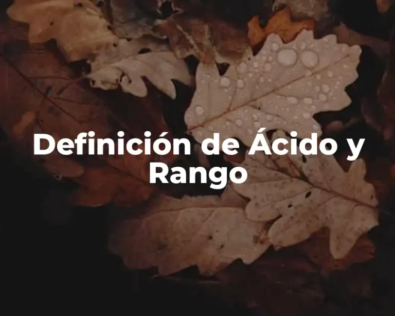 Definición de Ácido y Rango