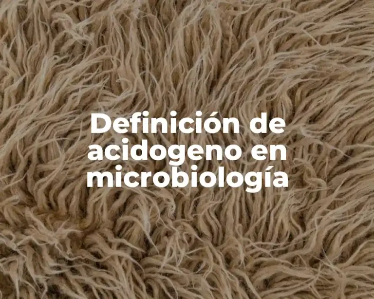 Definición de acidogeno en microbiología
