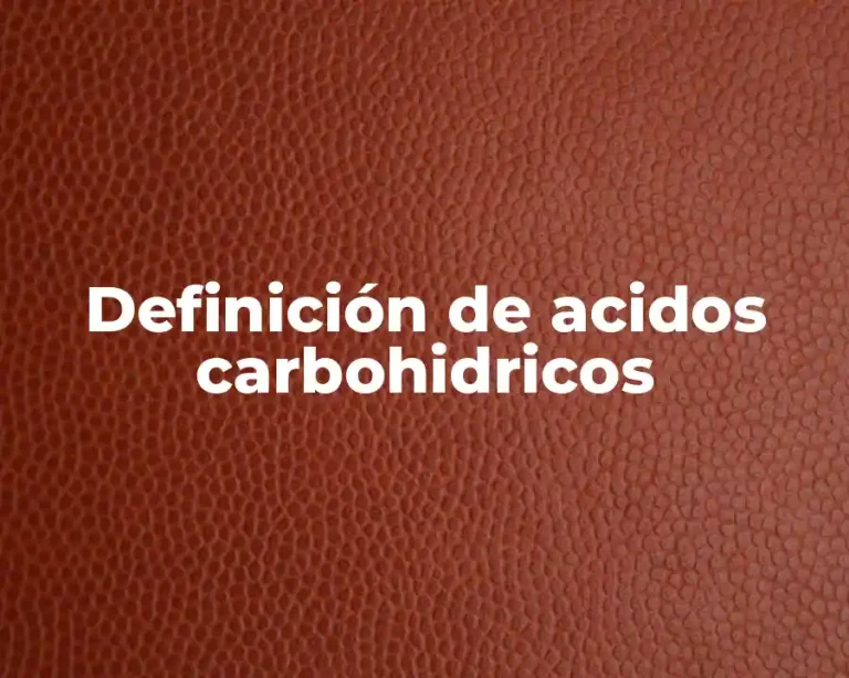 Definición de acidos carbohidricos