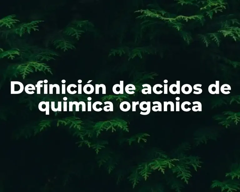 Definición de acidos de quimica organica