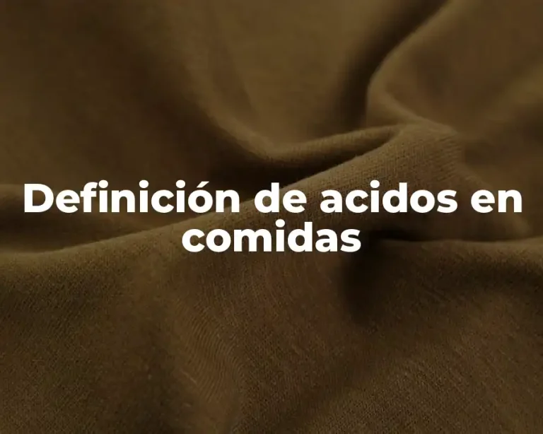Definición de acidos en comidas