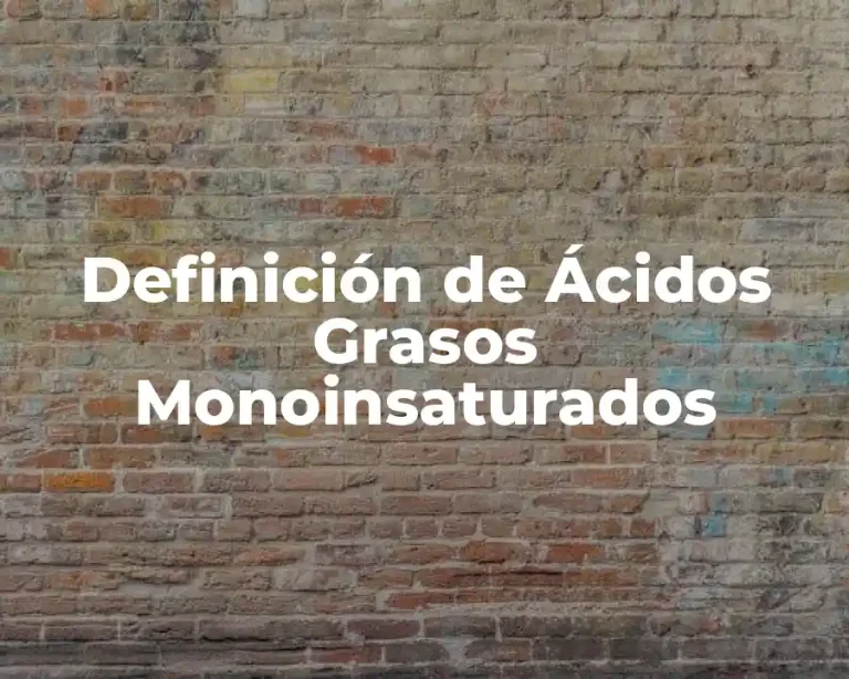 Definición de Ácidos Grasos Monoinsaturados