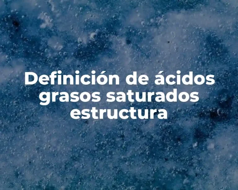 Definición de ácidos grasos saturados estructura