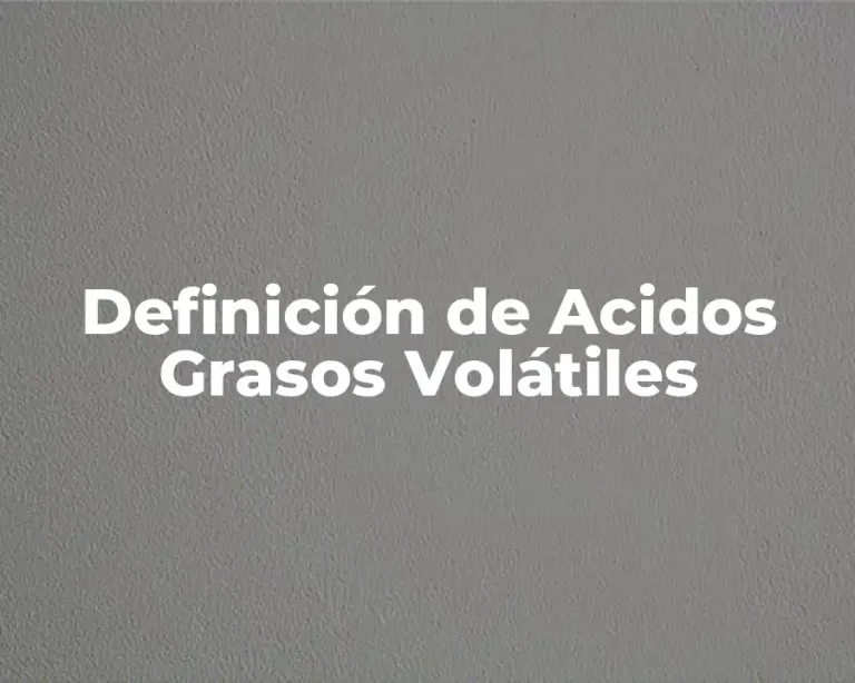 Definición de Acidos Grasos Volátiles