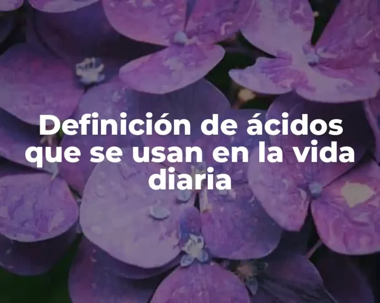 Definición de ácidos que se usan en la vida diaria