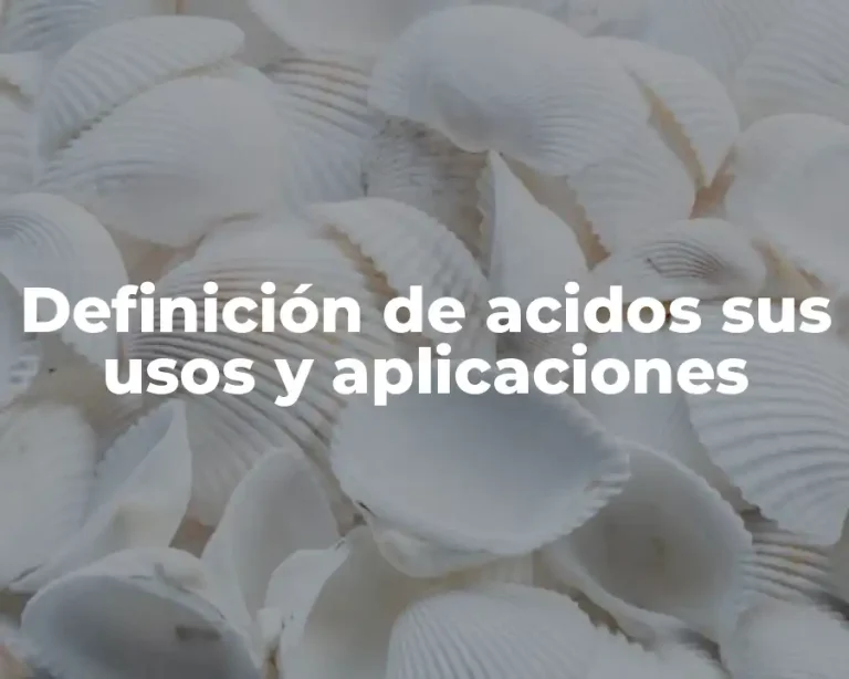 Definición de acidos sus usos y aplicaciones