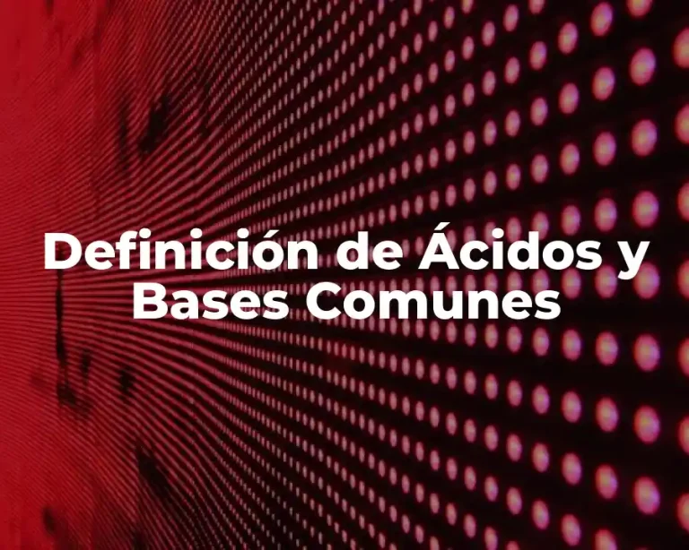 Definición de Ácidos y Bases Comunes