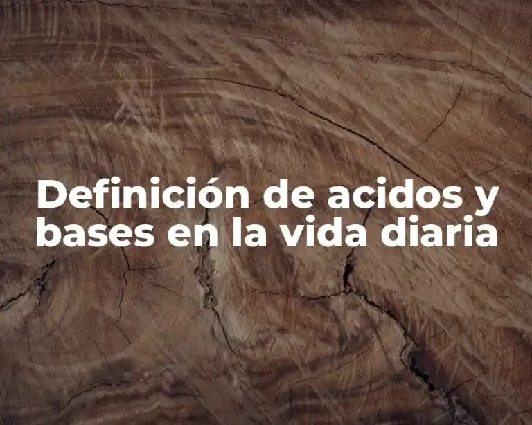 Definición de acidos y bases en la vida diaria