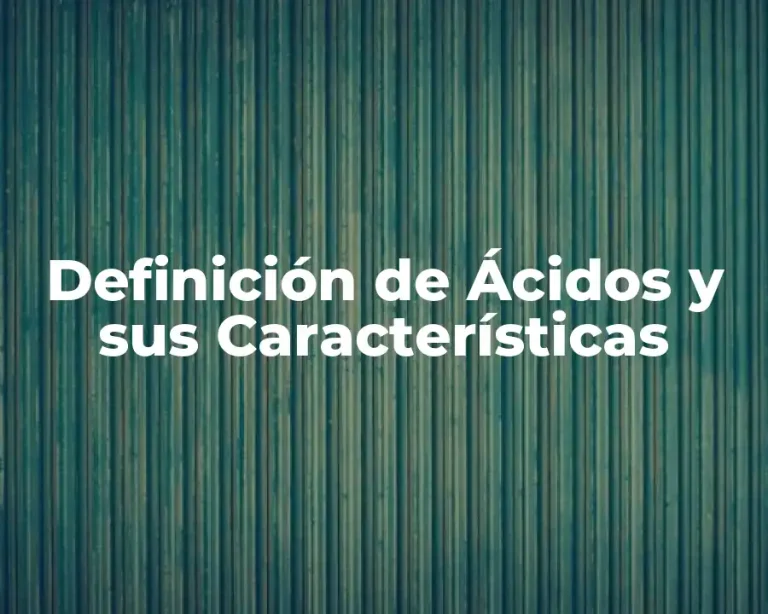 Definición de Ácidos y sus Características