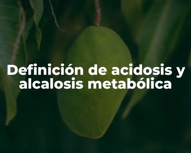 Definición de acidosis y alcalosis metabólica