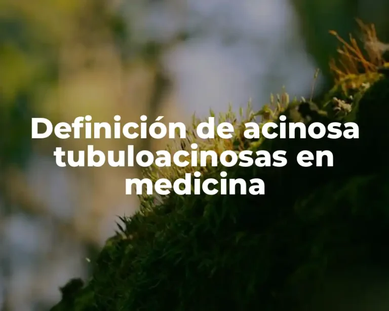 Definición de acinosa tubuloacinosas en medicina