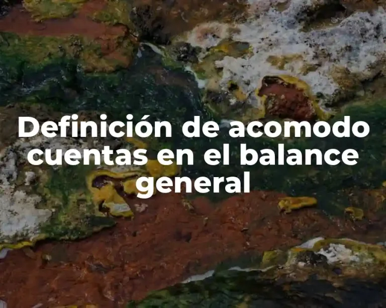 Definición de acomodo cuentas en el balance general