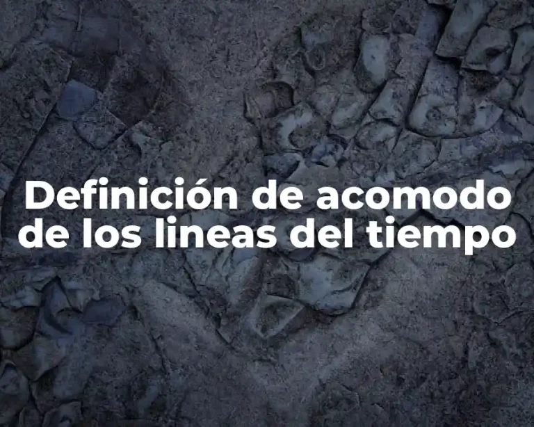 Definición de acomodo de los lineas del tiempo