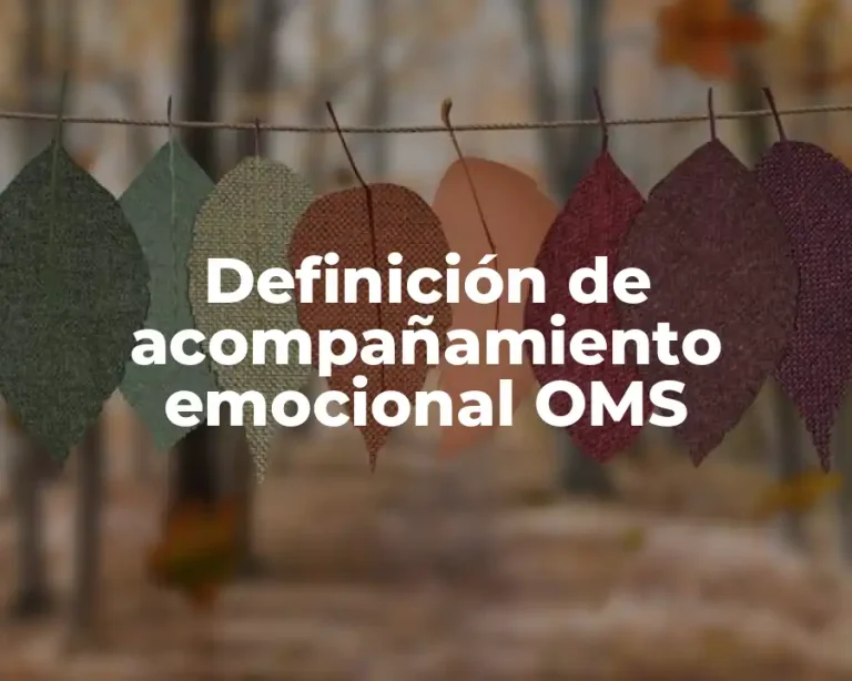 Definición de acompañamiento emocional OMS
