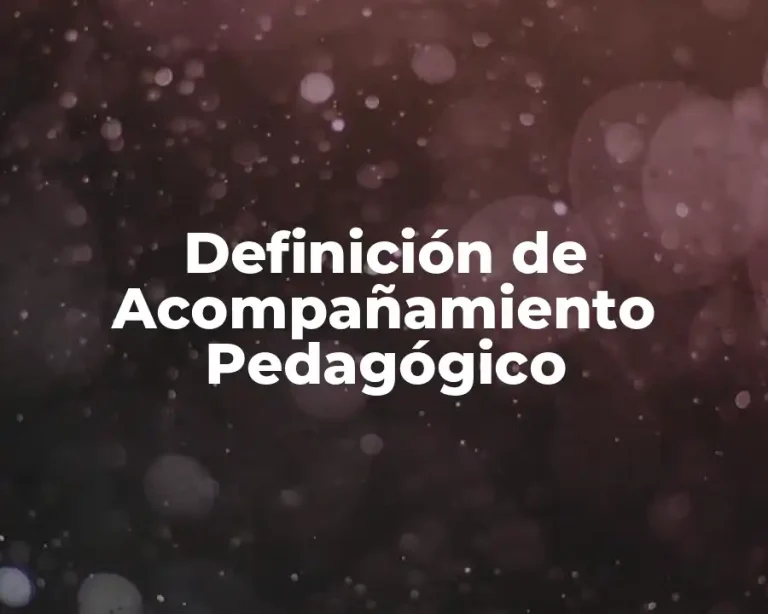 Definición de Acompañamiento Pedagógico