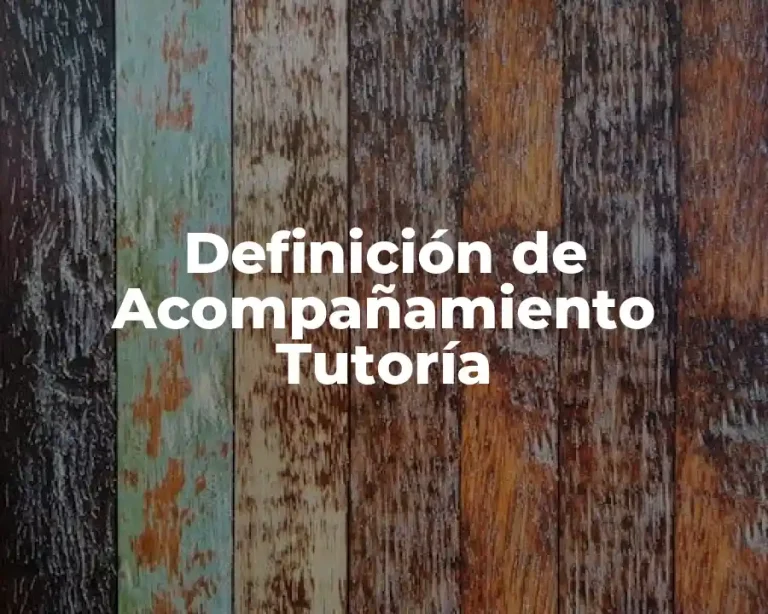 Definición de Acompañamiento Tutoría