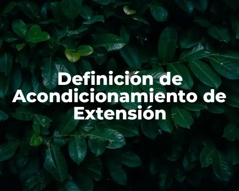 Definición de Acondicionamiento de Extensión