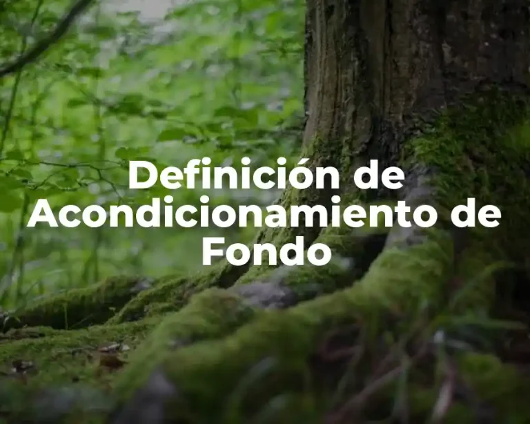 Definición de Acondicionamiento de Fondo