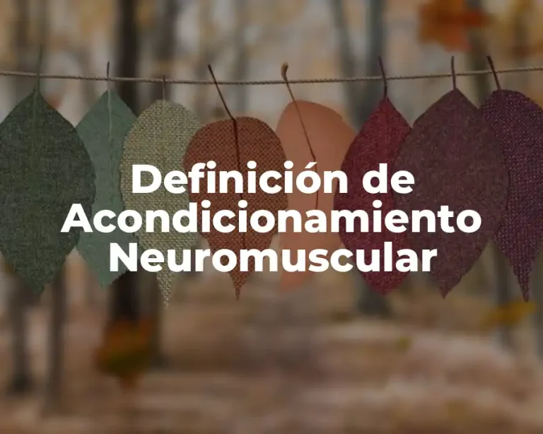 Definición de Acondicionamiento Neuromuscular