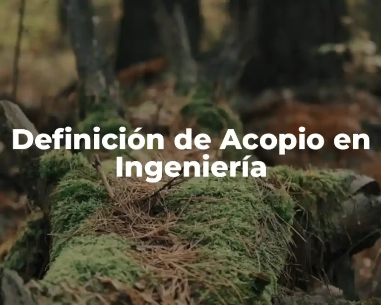 Definición de Acopio en Ingeniería