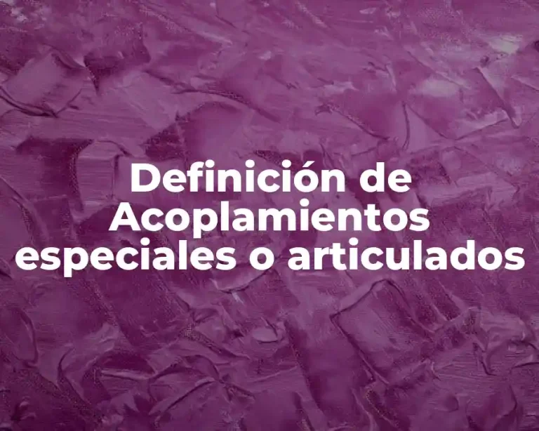 Definición de Acoplamientos especiales o articulados