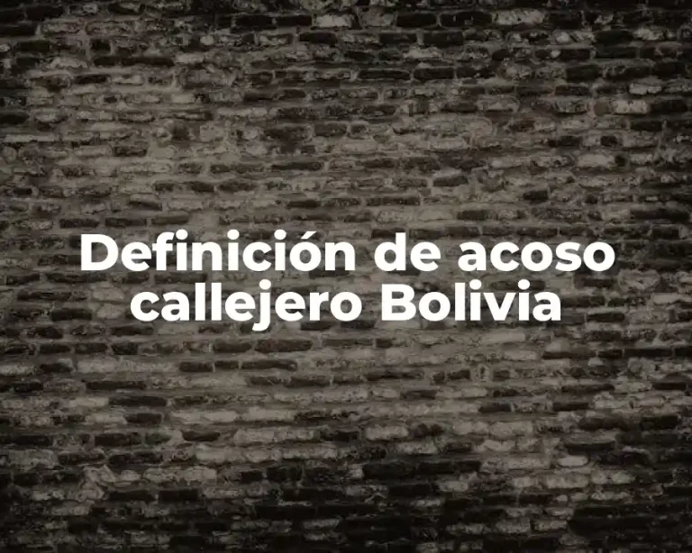 Definición de acoso callejero Bolivia