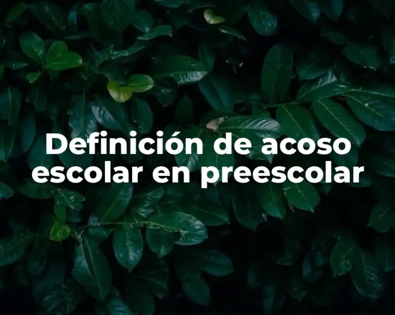 Definición de acoso escolar en preescolar