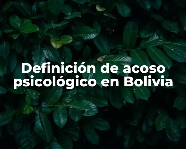 Definición de acoso psicológico en Bolivia