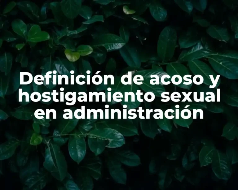 Definición de acoso y hostigamiento sexual en administración