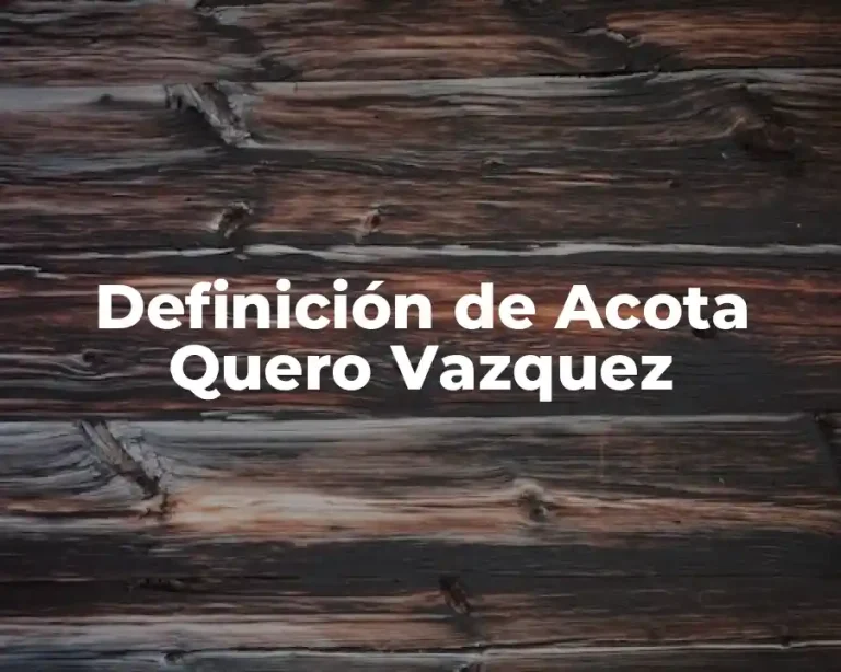 Definición de Acota Quero Vazquez