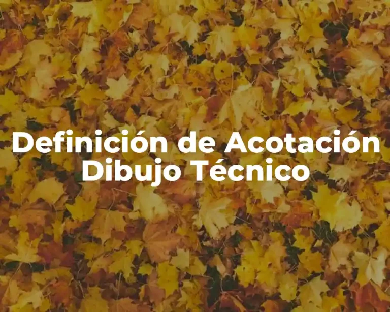 Definición de Acotación Dibujo Técnico