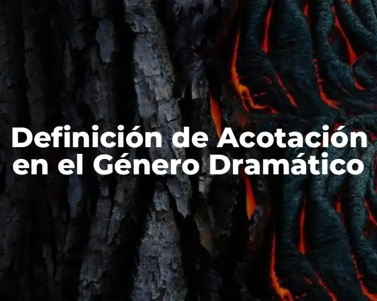 Definición de Acotación en el Género Dramático