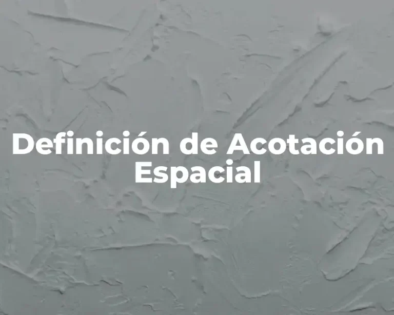Definición de Acotación Espacial