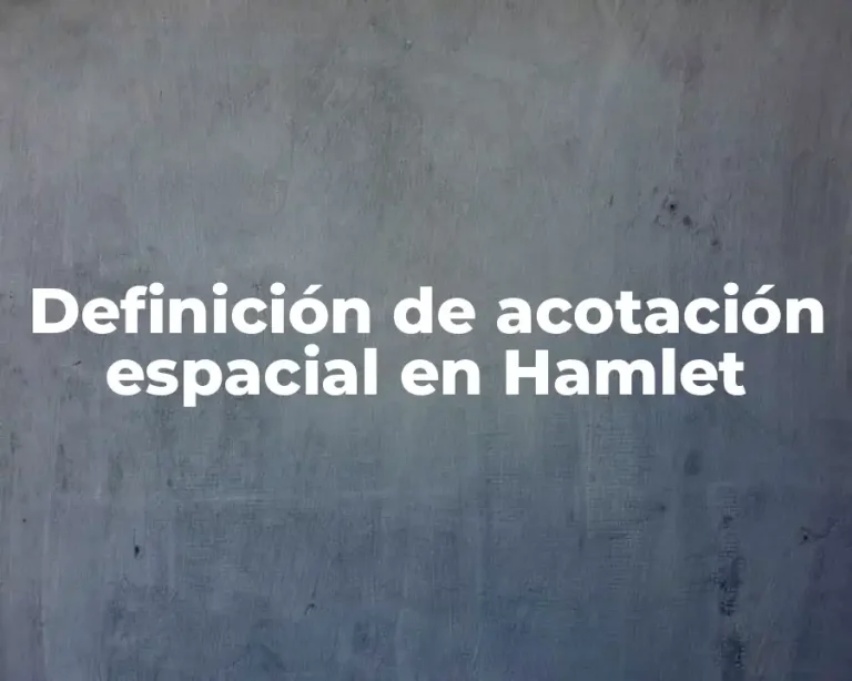 Definición de acotación espacial en Hamlet