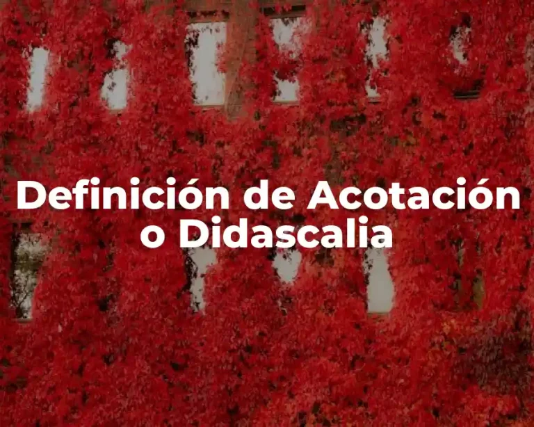 Definición de Acotación o Didascalia