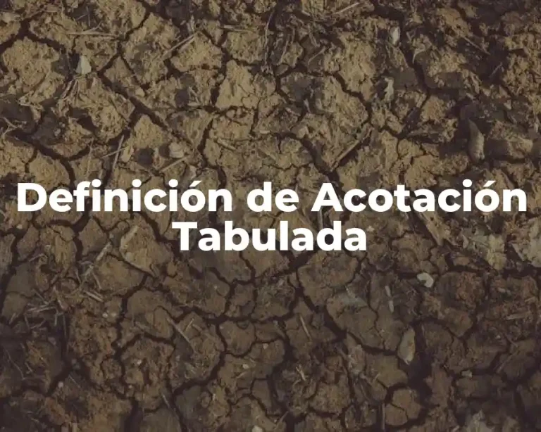 Definición de Acotación Tabulada