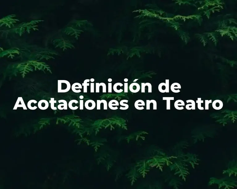 Definición de Acotaciones en Teatro