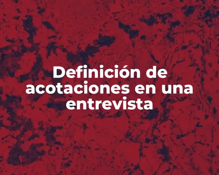 Definición de acotaciones en una entrevista