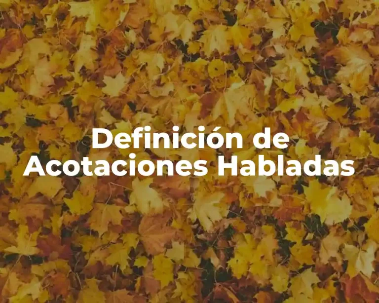 Definición de Acotaciones Habladas